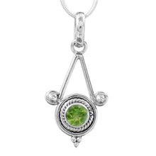 Load image into Gallery viewer, Sterling Silver and Peridot Necklace Modern Indian Jewelry  - Chennai Promise | NOVICA
