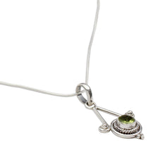 Load image into Gallery viewer, Sterling Silver and Peridot Necklace Modern Indian Jewelry  - Chennai Promise | NOVICA
