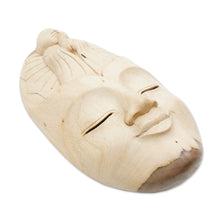 Load image into Gallery viewer, Unique Buddha Wood Mask - Face of Piety | NOVICA
