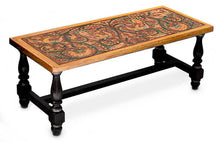 Load image into Gallery viewer, Mohena wood and leather coffee table - Andean Birds | NOVICA
