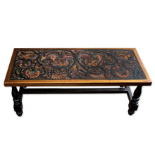 Load image into Gallery viewer, Mohena wood and leather coffee table - Andean Birds | NOVICA
