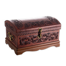 Load image into Gallery viewer, Decorative Chest Colonial Leather Jewelry Box  - Colonial Legacy | NOVICA
