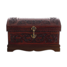 Load image into Gallery viewer, Decorative Chest Colonial Leather Jewelry Box  - Colonial Legacy | NOVICA
