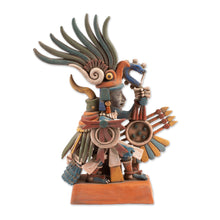 Load image into Gallery viewer, Mexican Aztec War God Archaeological Ceramic Sculpture - Huitzilopochtli | NOVICA
