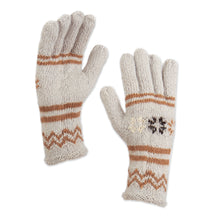 Load image into Gallery viewer, Alpaca Wool Patterned Gloves from Peru - Gentle Clouds | NOVICA
