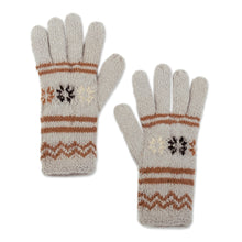 Load image into Gallery viewer, Alpaca Wool Patterned Gloves from Peru - Gentle Clouds | NOVICA
