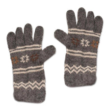 Load image into Gallery viewer, Alpaca blend gloves - Gray Clouds | NOVICA
