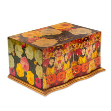 Load image into Gallery viewer, Handcrafted Floral Decoupage Jewelry Box - Bright Bouquet | NOVICA
