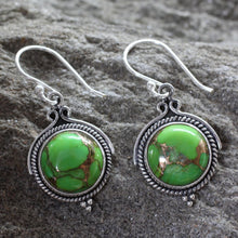 Load image into Gallery viewer, Green Sterling Silver Earrings Fair Trade Jewelry - Splendor | NOVICA
