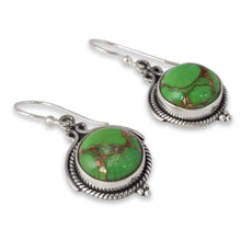 Load image into Gallery viewer, Green Sterling Silver Earrings Fair Trade Jewelry - Splendor | NOVICA
