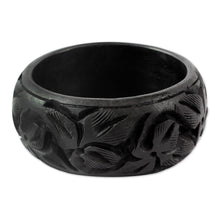 Load image into Gallery viewer, Unique Wood Bangle Bracelet - Fragrant Flowers | NOVICA
