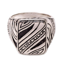 Load image into Gallery viewer, Men&#39;s Handcrafted Sterling Silver Ring from Indonesia - Energy Path | NOVICA
