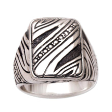 Load image into Gallery viewer, Men&#39;s Handcrafted Sterling Silver Ring from Indonesia - Energy Path | NOVICA
