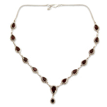 Load image into Gallery viewer, Garnet Necklace Sterling Silver Artistmade Jewelry - Halo of Beauty | NOVICA
