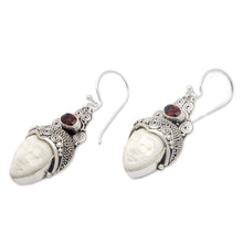 Load image into Gallery viewer, Sterling Silver and Garnet Dangle Earrings - Royal Romance | NOVICA
