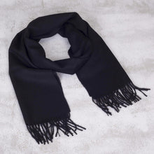 Load image into Gallery viewer, Men&#39;s 100% alpaca scarf - Evening Black | NOVICA
