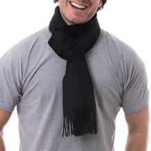 Load image into Gallery viewer, Men&#39;s 100% alpaca scarf - Evening Black | NOVICA
