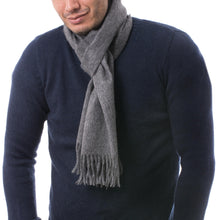 Load image into Gallery viewer, Men&#39;s 100% alpaca scarf - Stormy Gray | NOVICA
