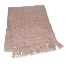 Load image into Gallery viewer, Hand Crafted Alpaca Wool Solid Throw - Cozy Light Brown | NOVICA
