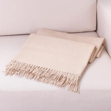 Load image into Gallery viewer, Unique Alpaca Wool Solid Throw Blanket from Peru - Cozy Beige | NOVICA
