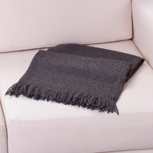 Load image into Gallery viewer, 100% Alpaca Wool Solid Throw - Cozy Dark Gray | NOVICA
