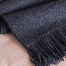 Load image into Gallery viewer, 100% Alpaca Wool Solid Throw - Cozy Dark Gray | NOVICA
