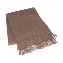 Load image into Gallery viewer, 100% alpaca throw - Cozy Brown | NOVICA
