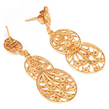 Load image into Gallery viewer, Hand Crafted 21K Gold Plated on Sterling Dangle Earrings - Filigree Beauty | NOVICA
