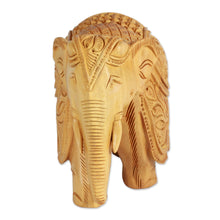 Load image into Gallery viewer, 5-Inch Wood Elephant Sculpture Hand Carved in India - Majestic Elephant | NOVICA

