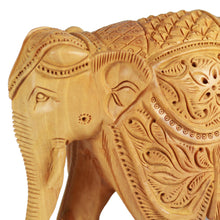 Load image into Gallery viewer, 5-Inch Wood Elephant Sculpture Hand Carved in India - Majestic Elephant | NOVICA
