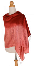 Load image into Gallery viewer, Artisan Crafted Silk Shawl - Shimmering Vermilion | NOVICA
