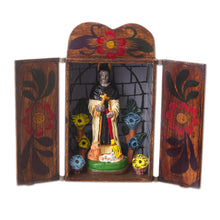 Load image into Gallery viewer, Handmade Wood Retablo Sculpture - Saint Martin de Porres | NOVICA
