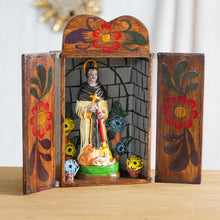 Load image into Gallery viewer, Handmade Wood Retablo Sculpture - Saint Martin de Porres | NOVICA
