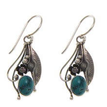 Load image into Gallery viewer, Reconstituted Turquoise and Sterling Silver Earrings - Blue Beauty | NOVICA
