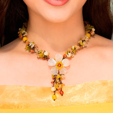 Load image into Gallery viewer, Fair Trade Floral Beaded Quartz Necklace - Dazzling Bloom | NOVICA
