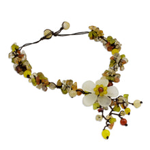 Load image into Gallery viewer, Fair Trade Floral Beaded Quartz Necklace - Dazzling Bloom | NOVICA
