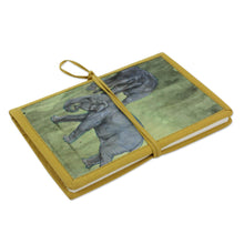 Load image into Gallery viewer, Handmade Journal from India - Jungle Elephants | NOVICA
