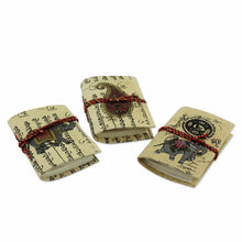 Load image into Gallery viewer, Handmade paper mini journals (Set of 3) - Jaipur Verses | NOVICA
