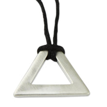 Load image into Gallery viewer, Men&#39;s Sterling Silver Triangle Necklace - Perfect Triangle | NOVICA
