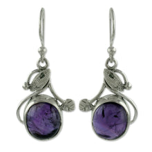 Load image into Gallery viewer, Amethyst dangle earrings - Impassioned Plum | NOVICA
