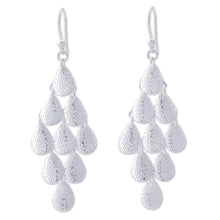 Load image into Gallery viewer, Modern Sterling Silver Chandelier Earrings - Vital Rain | NOVICA
