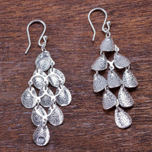Load image into Gallery viewer, Modern Sterling Silver Chandelier Earrings - Vital Rain | NOVICA
