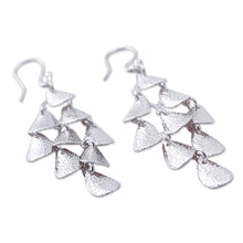 Load image into Gallery viewer, Modern Sterling Silver Chandelier Earrings - Vital Rain | NOVICA
