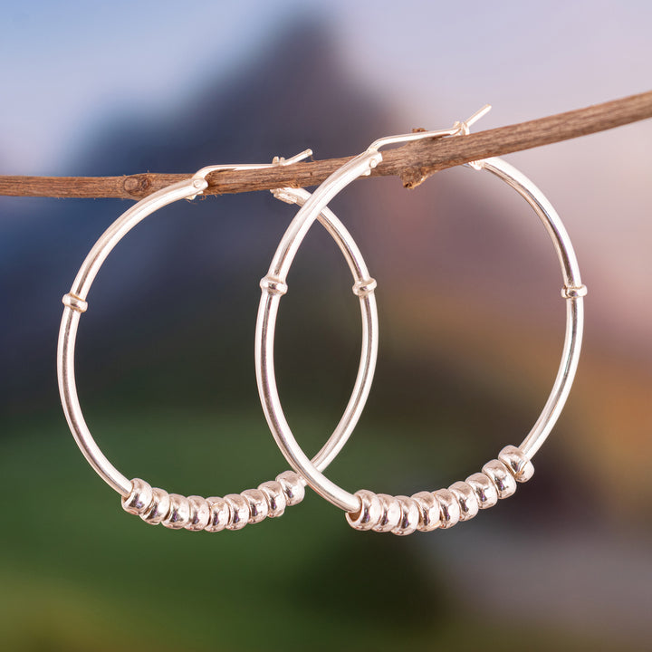 Sterling Silver Hoop Earrings - Spellbound | NOVICA