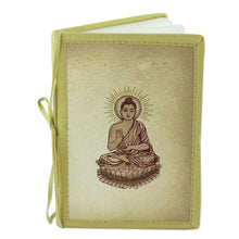 Load image into Gallery viewer, Artisan Crafted Buddhism Journal 48 Blank Handmade Paper  - Poetic Buddha | NOVICA
