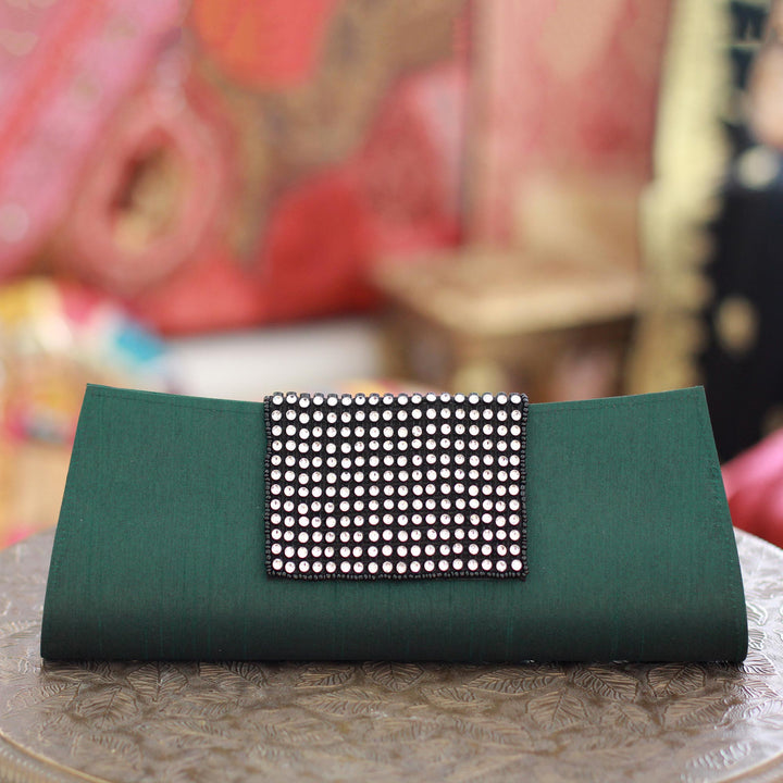 Beaded clutch evening bag - Emerald Allure | NOVICA