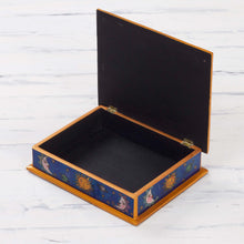 Load image into Gallery viewer, Eclipse Motif Reverse Painted Glass Box Peru - Sun Moon Attraction | NOVICA
