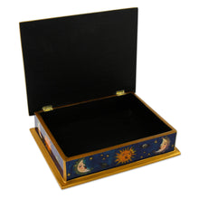 Load image into Gallery viewer, Eclipse Motif Reverse Painted Glass Box Peru - Sun Moon Attraction | NOVICA
