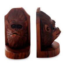 Load image into Gallery viewer, Balinese Artisan Crafted Signed Orangutan Bookends (Pair) - Orangutan Couple | NOVICA
