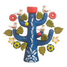 Load image into Gallery viewer, Artisan Crafted Ceramic Folk Art Candleholder from Peru - Ocean Tree of Life | NOVICA
